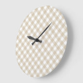 Beige Karo-Muster Wanduhr (Winkel)
