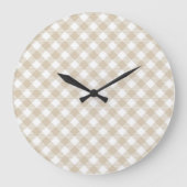 Beige Karo-Muster Wanduhr (Vorderseite)