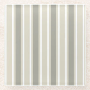 Beige Kaugummistreifen Glasuntersetzer