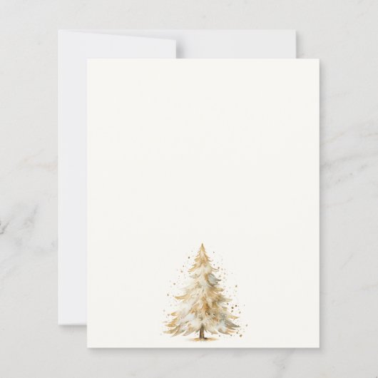 Beige Kiefernschnee Weihnachten Party Einladung (Rückseite)