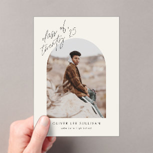 Beige-Klasse des Arch-Foto-Abschlusses 2025 Acryleinladungen