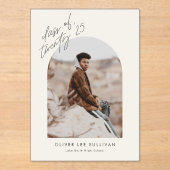 Beige-Klasse des Arch-Foto-Abschlusses 2025 Acryleinladungen (Vorderseite)