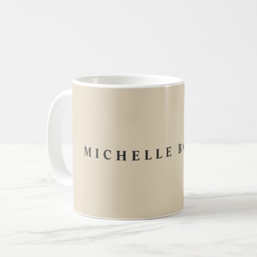 Beige Klassik Schlicht Beruflich Kaffeetasse (Vorderseite Links)
