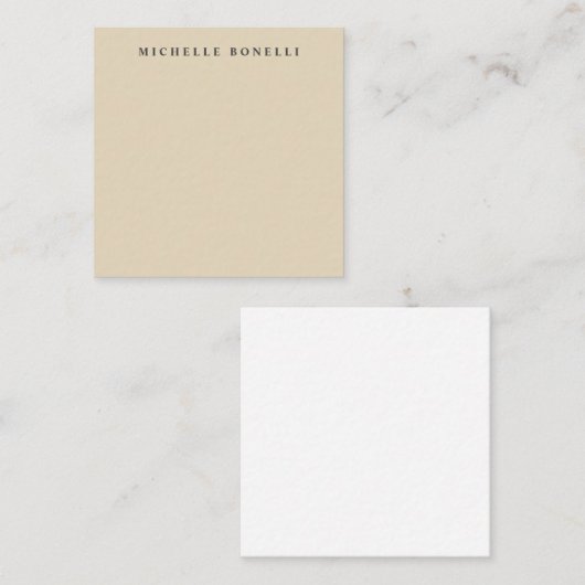 Beige Klassik Schlicht Beruflich Mitteilungskarte (Vorne/Hinten)
