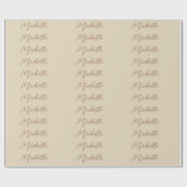 Beige Klassischer Beruflicher handgeschriebener Na Geschenkpapier (Flach)