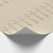 Beige Klassischer Beruflicher handgeschriebener Na Geschenkpapier (Ecke)