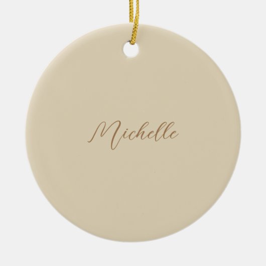 Beige Klassischer Beruflicher handgeschriebener Na Keramik Ornament (Vorne)