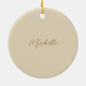 Beige Klassischer Beruflicher handgeschriebener Na Keramik Ornament (Hinten)