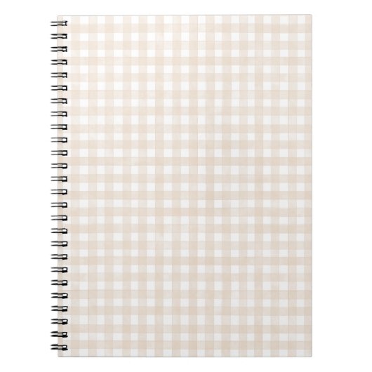Beige Klassisches Gingham Notizblock (Vorderseite)