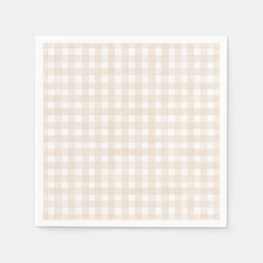 Beige Klassisches Gingham Serviette (Vorderseite)
