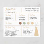 Beige Kleiderfarben Bridesmaid Information Card (Vorderseite)