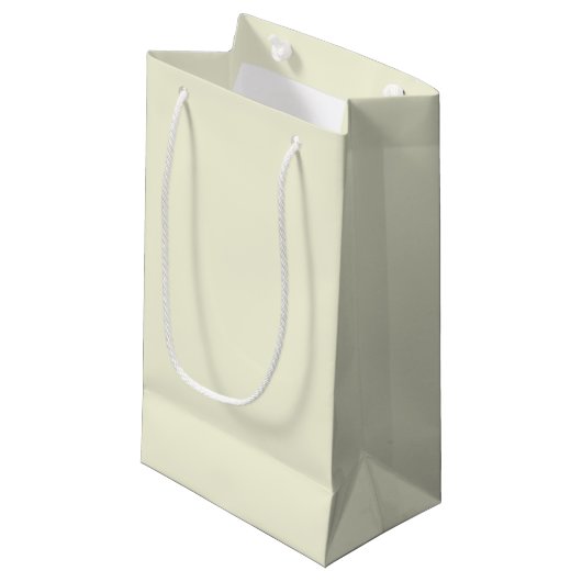 Beige kleine Geschenktasche Geschenktüte (Vorderseite Schrägansicht)