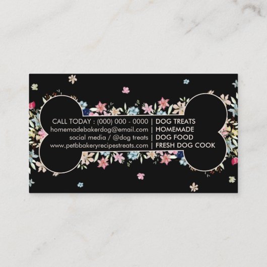 Beige Knochen Hunde Leckereien Visitenkarte (Rückseite)