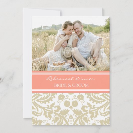 Beige korallenrotes einladung (Vorderseite)