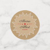 Beige Kreis und Sternexplosion Konfetti (Klein Vorderseite)