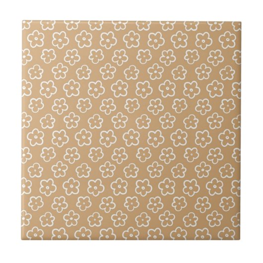 Beige kühne Y2K-Wildblume Vibrant Spring Decor Fliese (Vorderseite)