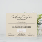 Beige Kurs Online-Abschlussbescheinigung (Stehend Vorderseite)