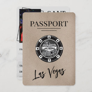 Beige Las Vegas Passport Save the Date