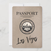Beige Las Vegas Passport Wedding Einladung (Rückseite)
