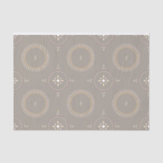 Beige Latte Elegant Ornamental Floral Seidenpapier (Vorderseite)