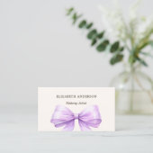 Beige Lavendel, lila Bogen, eleganter Qr-Code Visitenkarte (Stehend Vorderseite)