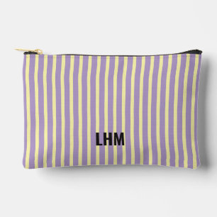 Beige Lavendel Streifen Vintage Name Stylisch Zubehörtasche