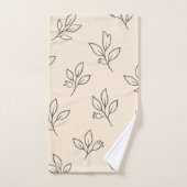 Beige Leaf Bathroom Towel Set (Handtuch)