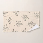Beige Leaf Bathroom Towel Set (Handtuch)