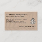 Beige Leaf Brown Forest Tree Rustic Pine Cone Visitenkarte (Rückseite)