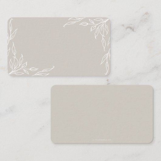 Beige Leaf Motif Erntedank Flat Platzkarte (Vorne/Hinten)