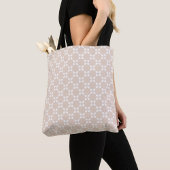 Beige Leaf Pattern Tote Tasche