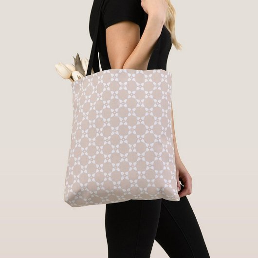 Beige Leaf Pattern Tote Tasche