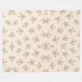 Beige Leaf Throw Blanket Fleecedecke (Vorderseite (Horizontal))