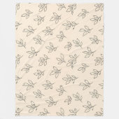 Beige Leaf Throw Blanket Fleecedecke (Vorderseite)