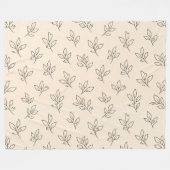 Beige Leaf Throw Blanket Fleecedecke (Vorderseite (Horizontal))