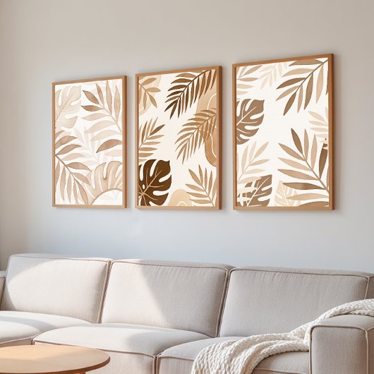 Beige Leaf Zen Minimalistisch Wall Art Bilderwand Sets
