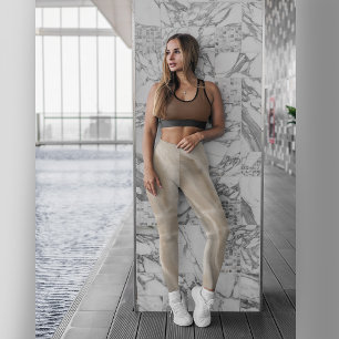 Beige Leggings mit einer Rose