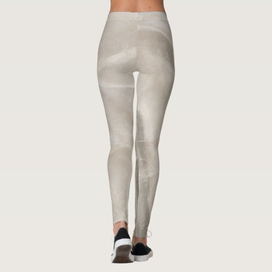 Beige Leggings mit Rose (Rückseite)