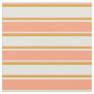 Beige, leichte Lachs und goldene, farbige Streifen Stoff
