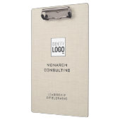 Beige Leinen Creme Textur Einfaches Benutzerdefini Klemmbrett (Links)