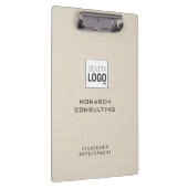 Beige Leinen Creme Textur Einfaches Benutzerdefini Klemmbrett (Rechts)