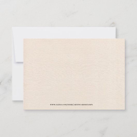 Beige Leinen Einfaches Script Willkommen Danke Kar (Rückseite)