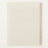 Beige Leinen Gold Royal Crest Krone Monogramm Planer (Rückseite)