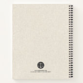 Beige Leinen Graues Justiz-Logo Notizblock (Rückseite)
