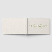Beige Leinen-Salbei-Script Chic Minimalistische Ho Gästebuch (Voll)