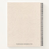 Beige Leinenstruktur einfache schwarze Typografie Notizblock (Rückseite)