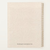 Beige Leinenstruktur einfache schwarze Typografie Planer (Rückseite)