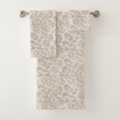 Beige Leopardendrucke . Badetuch-Set Badhandtuch Set (Insitu)