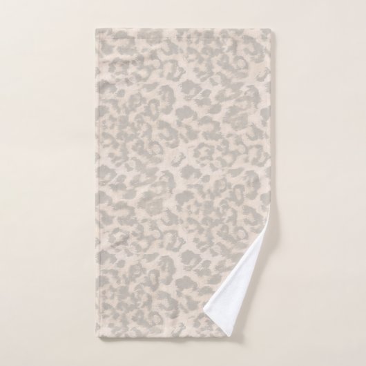 Beige Leopardendrucke. Badhandtuch Set (Handtuch)