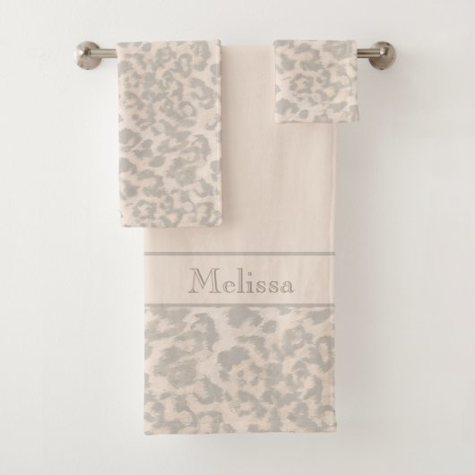 Beige Leopardendrucke. Badhandtuch Set (Insitu)